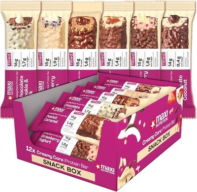 MaxiNutrition Creamy Core Bar MIX BOX, 6 Sorten (12 Riegel x 45 g), Jede Sorte