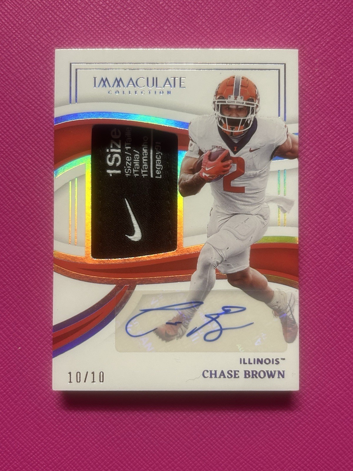 Chase Brown Panini Immaculate Collection Collegiate Rps Rookie Player Caps #RPCCHB Signature