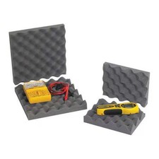 Partners Brand Convoluted Foam Sets,6x6x2",PK64, Polyurethane Foam, Charcoal, 64