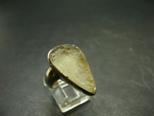 Libyan Desert Glass Tektite Silver Ring from Libya - Size 9.5 - 7.8 Grams