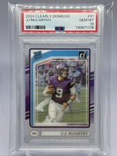 J.J. MCCARTHY 2024 CLEARLY DONRUSS RATED ROOKIE MINNESOTA VIKINGS RC PSA 10