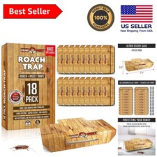 18-Pack Non-Toxic Roach Traps - Effective Indoor Sticky Bug Control