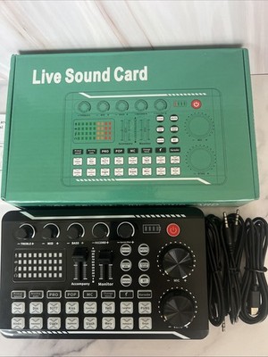 Live Sound Card  Black Audio Mixer Podcast Voice FX. Audio Controller, Mixer