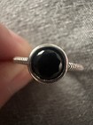 Size 7 Ring 1.17 CT Black Spinel Solitaire Rhodium Over Sterling Silver JTV 925 — photo 2