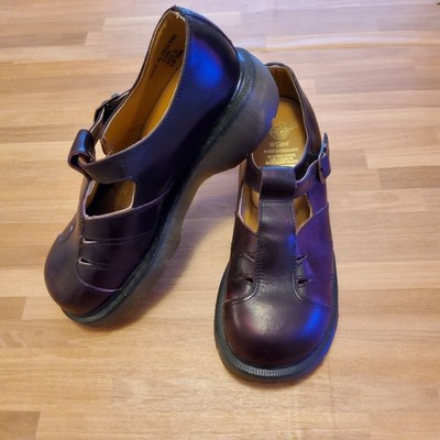 Vtg 90s Dr. Martens Chunky 8366 Made In England T-Strap Mary Janes