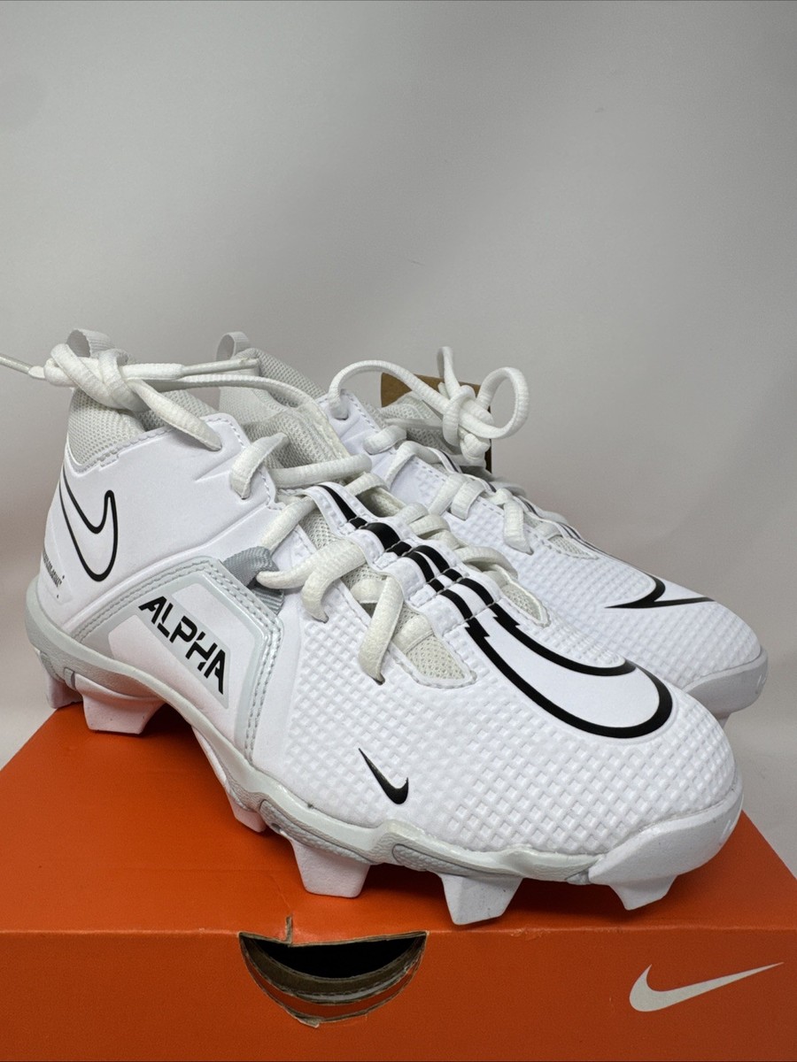 NEW 4Y Nike White Alpha Menace 3 Shark BG Cleats Youth Boy or Girl