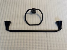 Brand New Moen Towel Ring And Towel Bar - Matte Black Finish
