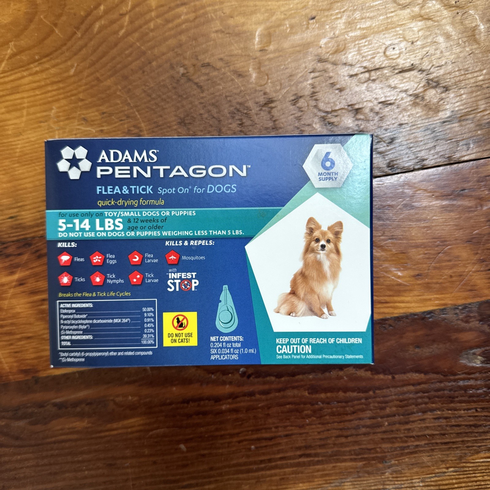 *6 MONTHS* Adams Plus Flea and Tick Spot On for Toy/Small dogs 5-14 lbs