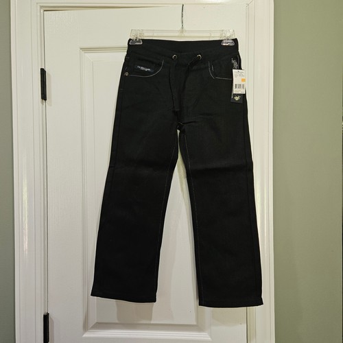 NWT U.S. Polo Assn. Black Boys Pull On Wide Leg Jeans Size 7