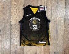 DS Steph Curry Golden State Warriors Black Nike City Edition Jersey Youth Medium