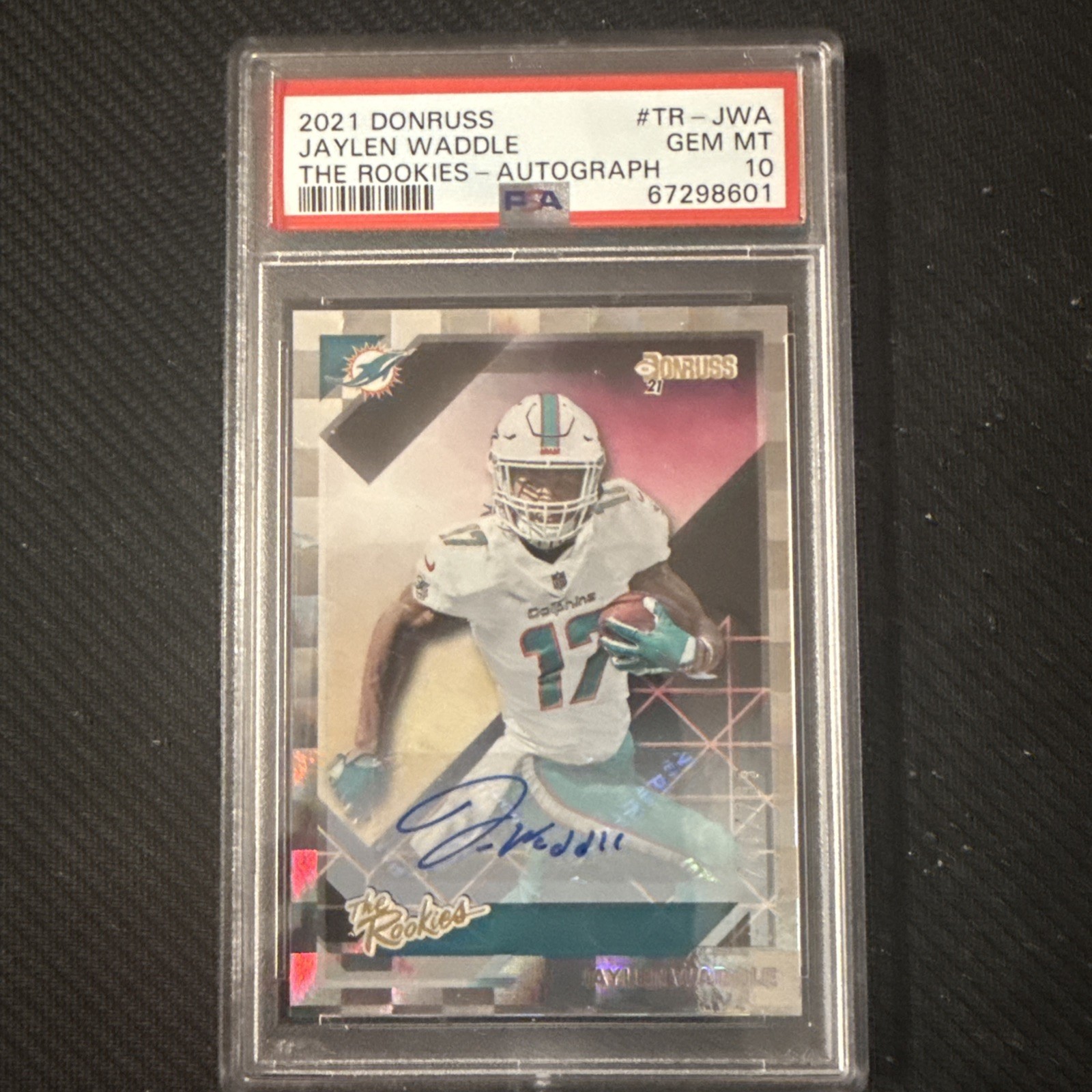 Jaylen Waddle Panini Donruss the Rookies #TRJWA Autograph