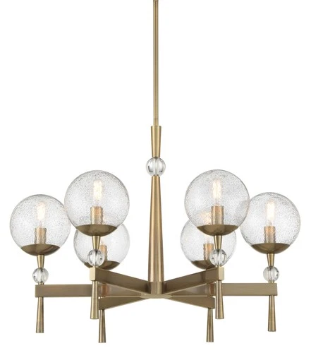 Minka Lavery 1336 Populuxe 6 Light 28"W Globe Chandelier - Oxidized Aged Brass - Picture 1 of 10