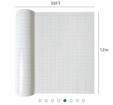 12 Inch x 50ft Transfer Tape Clear with Gray Grid Lines for Vinyl Alignment