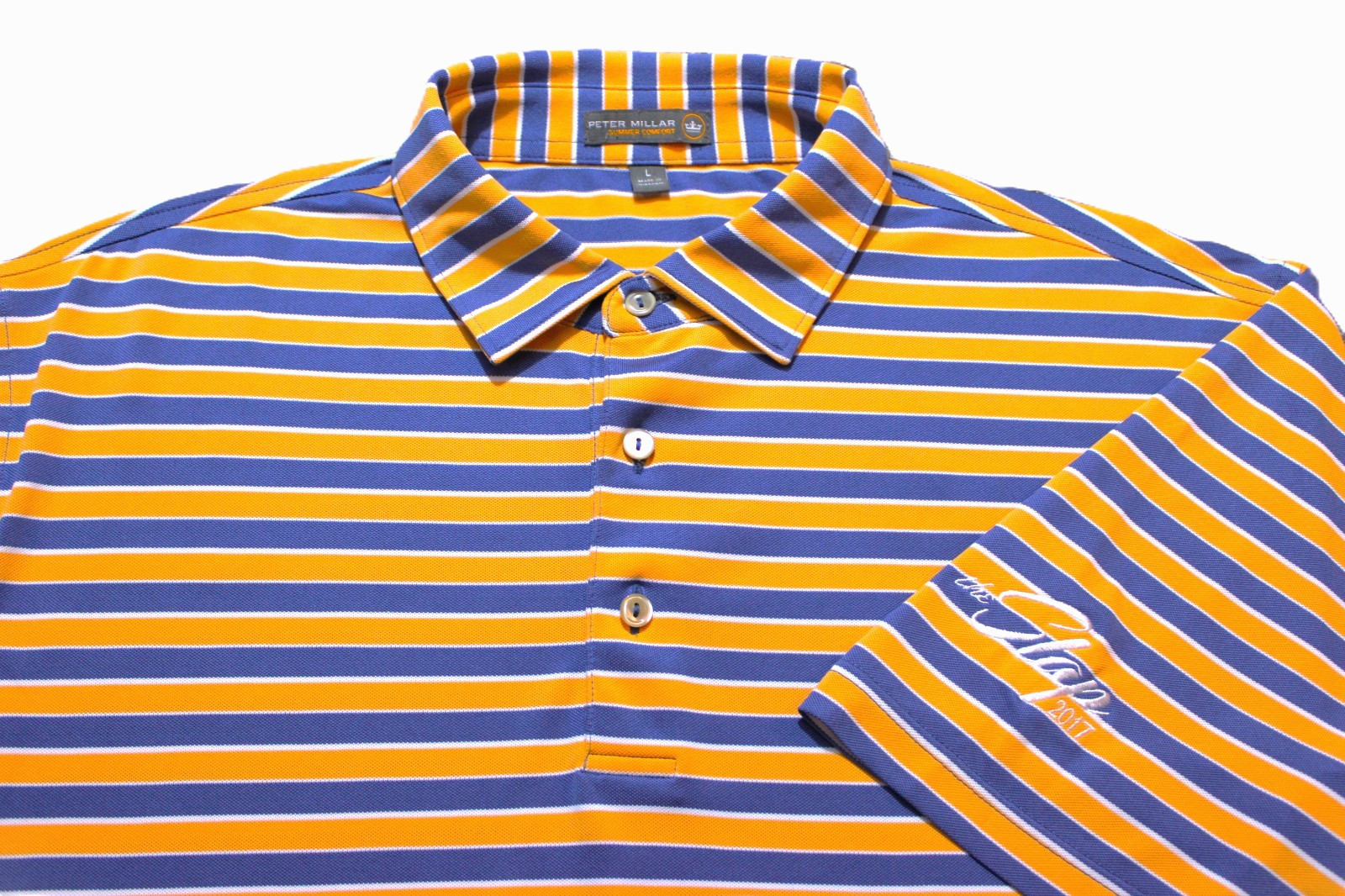 PETER MILLAR SUMMER COMFORT GOLF SHIRT--L--the SLAP--STUNNING!--SUPER QUALITY!!!