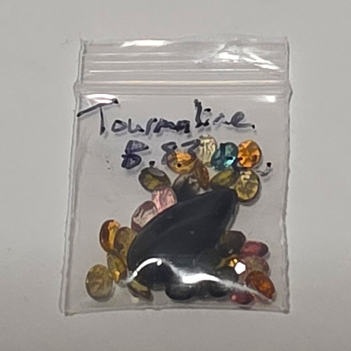 8.83tcw Multicolor Tourmaline Cut Loose Gemstones Lot Mixed Shapes In Bag