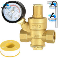 Druckminderer Wasser 1/2 Zoll DN15 Messing Einstellbar Mit Manometer FüR Boiler
