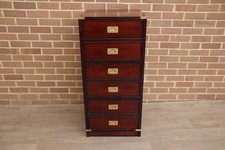Military Campaign Tallboy / Filing Cabinet (Free Delivery)