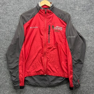 Columbia Titanium Jacket Women's M Red Gray Full Zip North Olympic Marathon