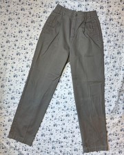 Liz Claiborne Lizsport Size 2 Petite 100 Cotton Vintage Beige Pleated Wide Leg