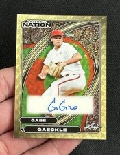 Gabe Gaeckle Auto 1/1 Super Prismatic Gold Vinyl 2026 Leaf Baseball Nation 