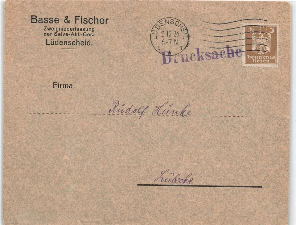 108224) DR Blg mit Perfin/Firmenlochung B&F aus Lüdenscheid, Basse & Fischer - Bild 1 von 1