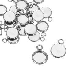 20Pcs 6mm Stainless Steel Cabochons Setting Blank Base Silver