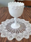 Vtg 50s 60s Indiana Glass Teardrop Milk Glass Opaque Pedestal Compote or Goblet