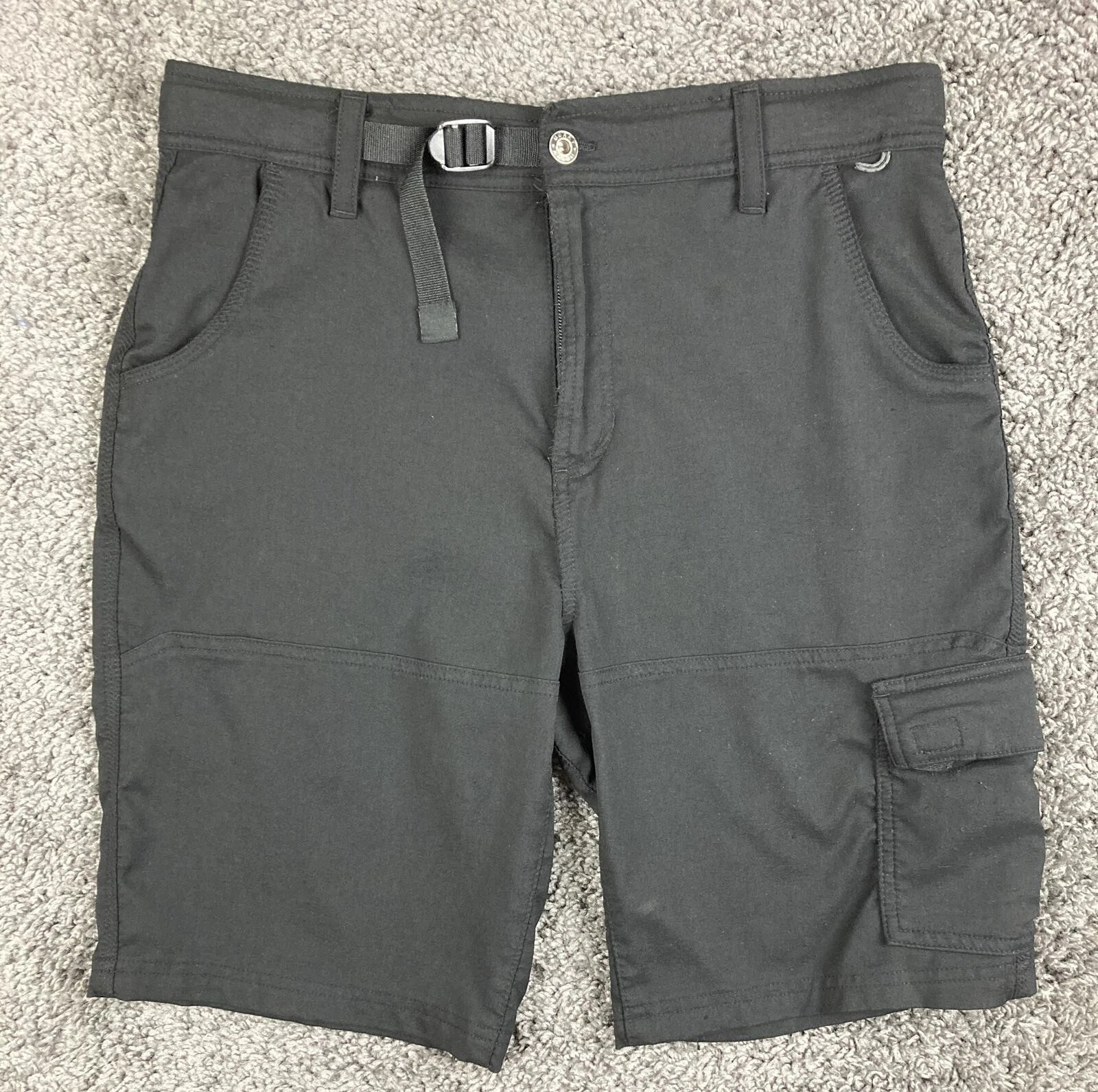 Gerry Cargo Shorts Men's Black Nylon Stretch Belted Outdoor Hiking 34