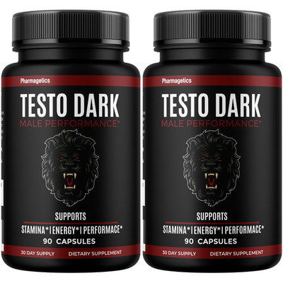 Testo Dark Male Performance Supplement, (2-Pack) Official Energy Support