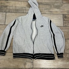 Vintage 80s Grey Nike zip-up hoodie Size XL Zipper won  t zip correctly 