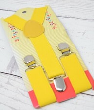 BABIES  CHILDREN'S TRUE YELLOW Y-BACK ELASTIC STRAPS SUSPENDERS US SELLER