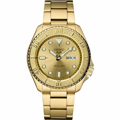 Seiko SRPE74 Seiko 5 Sports Men's Gold-Tone 42.5mm Stainless Steel Watch