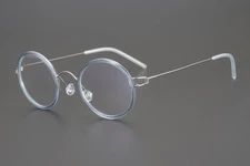 None Screwless Thin Acetate Eyeglass Frames Denmark Designer Round Light Glasses
