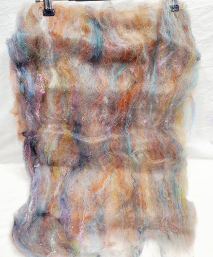 Carded Art Batt 3.25 Oz Merino Top Wool Hand Dye Alpaca Silk Fiber Multicolor - Picture 15 of 18