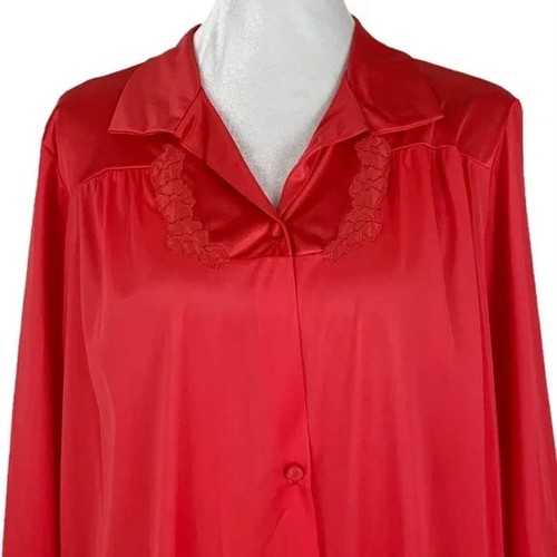 Vanity Fair VINTAGE NWT 1990s Women's Deadstock Tartan Red Robe, Size Large - Picture 2 of 8