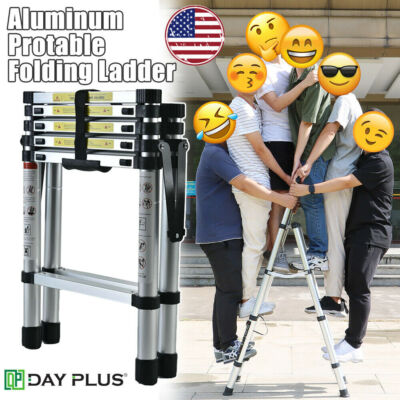 Portable Foldable Aluminum Ladder A-Frame Multi-purpose Folding Step 3 Sizes New