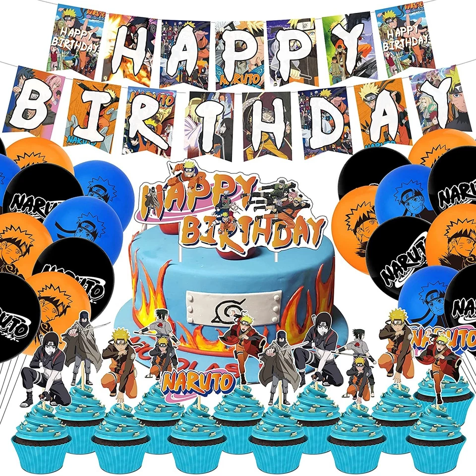 Suprimentos para festa de aniversário tema anime Naruto Shippuden, conjunto para decoração de festa de aniversário - Imagem 2 de 4
