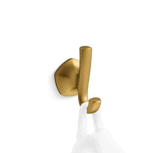 KOHLER Sundae J-Hook Robe in Vibrant Brushed Moderne Brass R31062-2MB - Picture 2 of 7