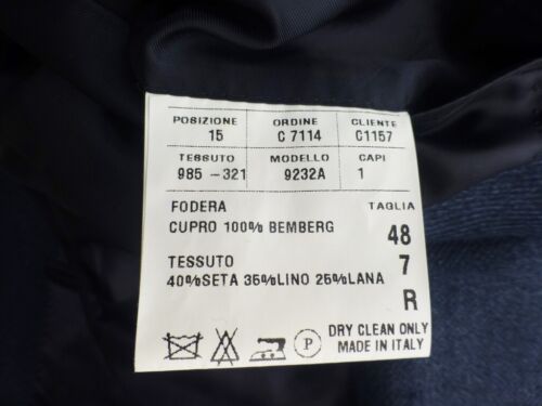 A.Cenci Blazer 48R/38R Blue Italy Excellent Condition Silk Linen Jacket - Picture 6 of 6