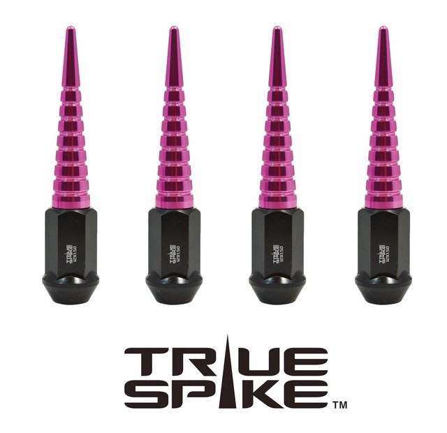20PC TRUE SPIKE 112MM 1/2" STEEL LUG NUTS W/ PINK SPIRAL SPIKES FOR FORD LINCOLN eBay