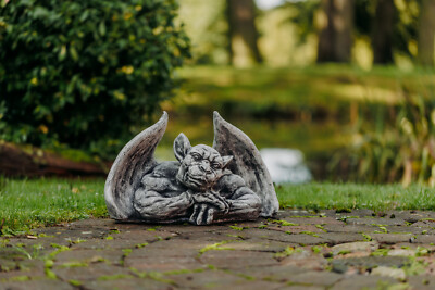 Gartenfigur Gargoyle Torwächter – 32 Cm, Steinguss, Frostfest, Handarbeit