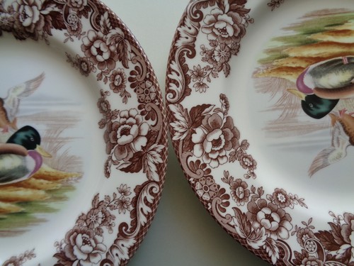 SET of 6 Spode Woodland Dinner Plates Duck Mallard Thanksgiving Fall 10.5" NEW - Picture 5 of 22