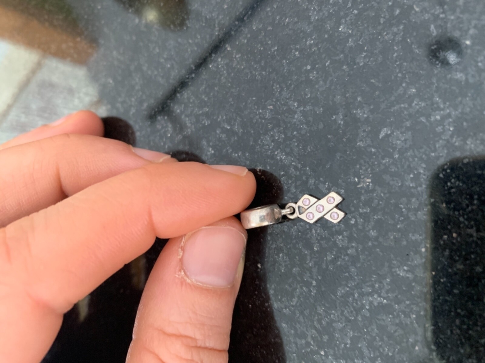 Pandora spacer pink ribbon, breast cancer awareness … Gem