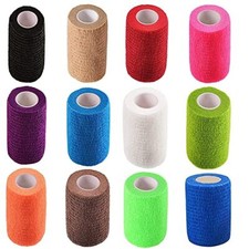 12 Rolls Colorful Self Adhesive Bandage Wrap 3 Inch x 5 Yards Elastic Cohesive
