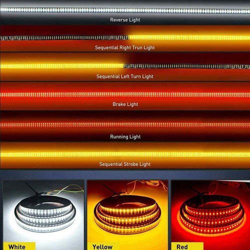 60in Truck Tailgate 432 LED Light Bar Brake Reverse Turn Signal Stop Tail Strip - Picture 3 of 10