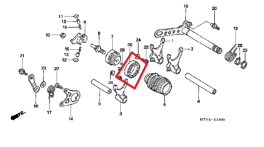 GENUINE HONDA GEARSHIFT DRUM BEARING TRX450R TRX450ER CRF450R CRF450R