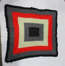 Crochet Handmade Afghan Throw Granny Throw Lap Blanket - 42"x40.5"