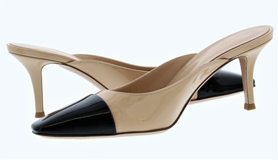 two tone kitten heel shoes