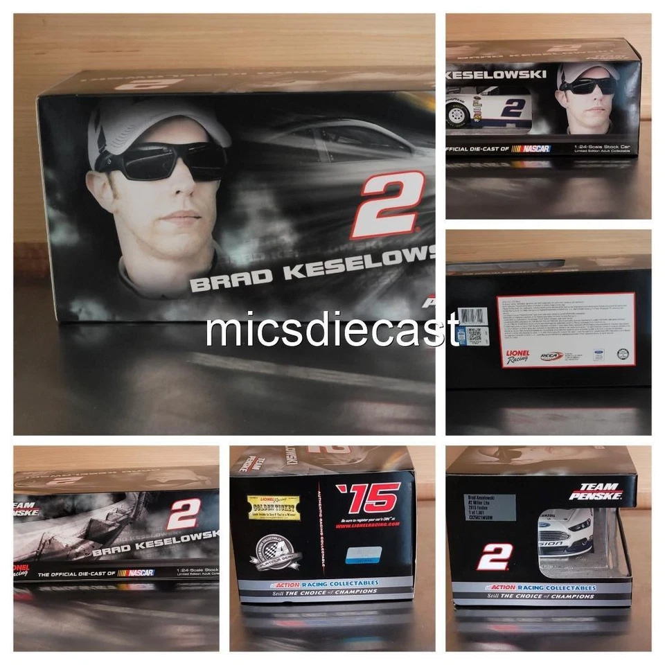 Brad Keselowski #2 Miller Lite 2015 raro acción diecast 1:24 Penske 1801 nuevo en caja Foto 2 de 4