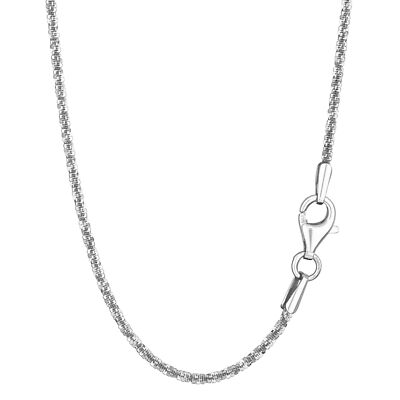 Halskette 42-50cm Criss Cross Kette diamantiert 925 Silber 1,5mm breite